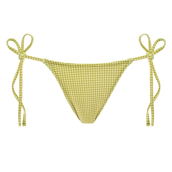 Foto de producto bikini verde de cuadros para ecommerce
